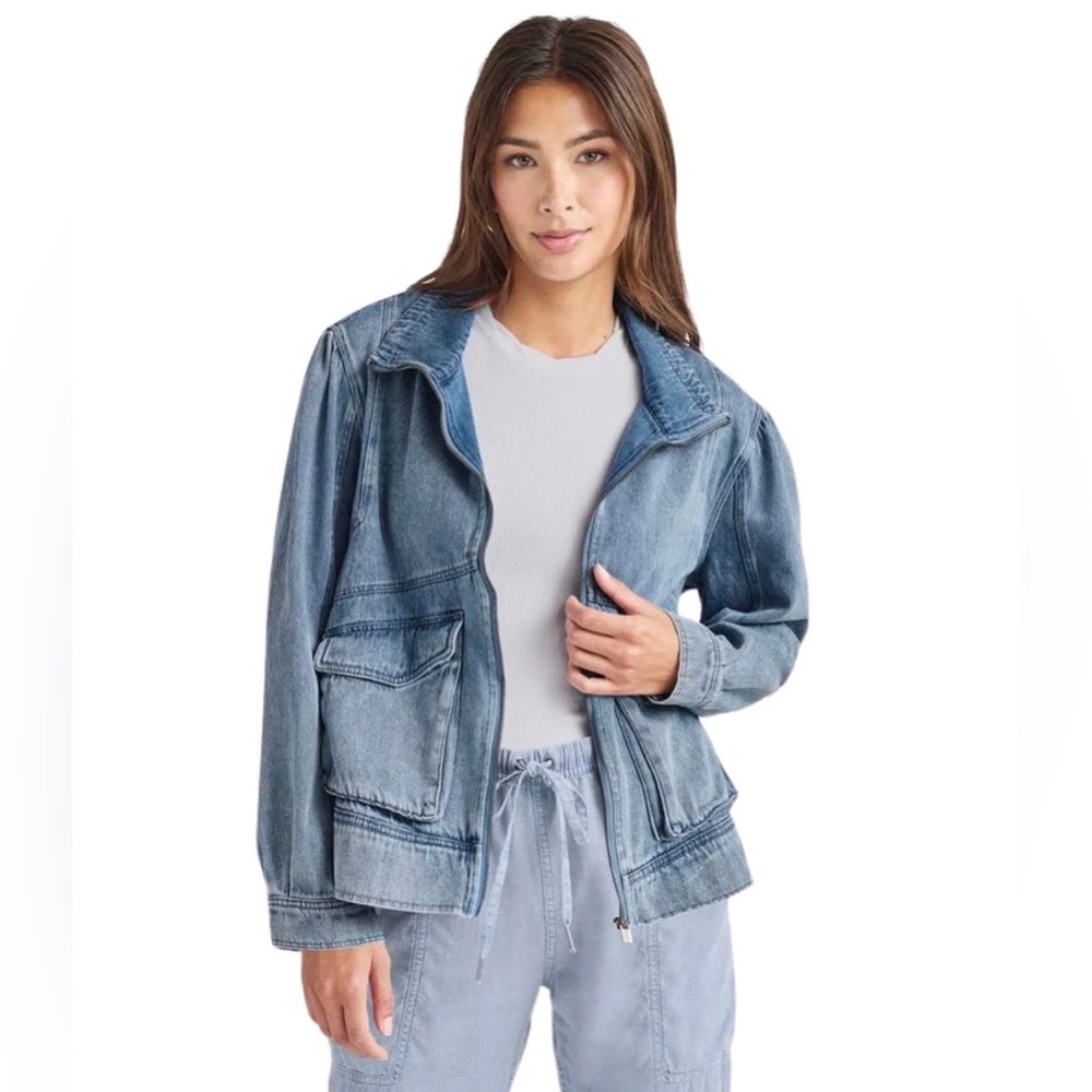 Splendid Blue Washed Denim Utility Jacket